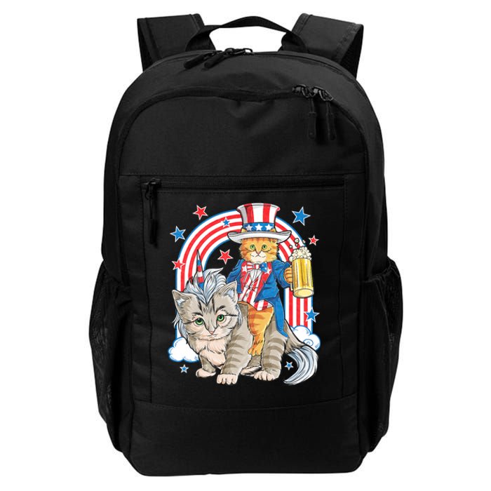 Cat 4th Of July Caticorn Unicorn Meowica Daily Commute Backpack