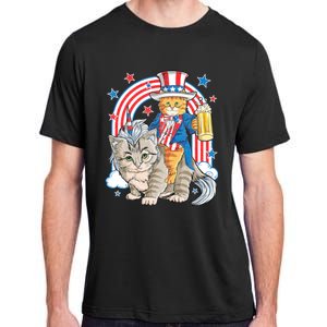 Cat 4th Of July Caticorn Unicorn Meowica Adult ChromaSoft Performance T-Shirt