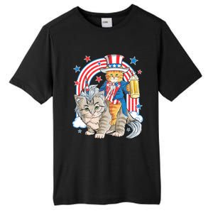 Cat 4th Of July Caticorn Unicorn Meowica Tall Fusion ChromaSoft Performance T-Shirt