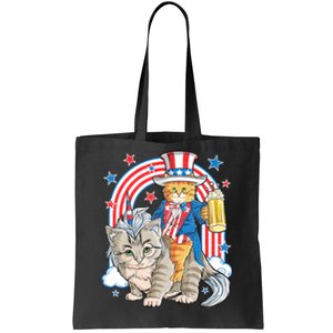 Cat 4th Of July Caticorn Unicorn Meowica Tote Bag