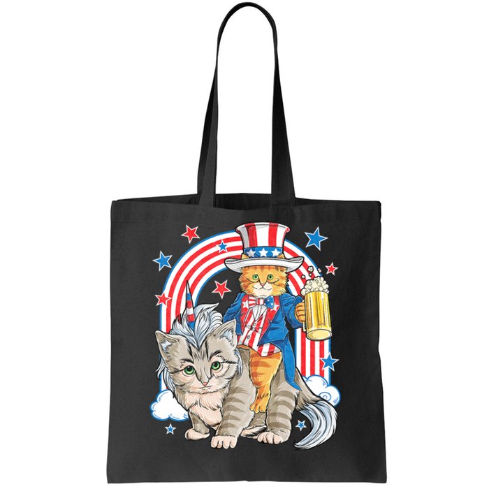 Cat 4th Of July Caticorn Unicorn Meowica Tote Bag