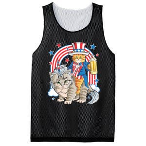 Cat 4th Of July Caticorn Unicorn Meowica Mesh Reversible Basketball Jersey Tank