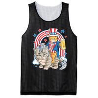 Cat 4th Of July Caticorn Unicorn Meowica Mesh Reversible Basketball Jersey Tank