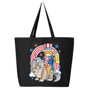 Cat 4th Of July Caticorn Unicorn Meowica 25L Jumbo Tote