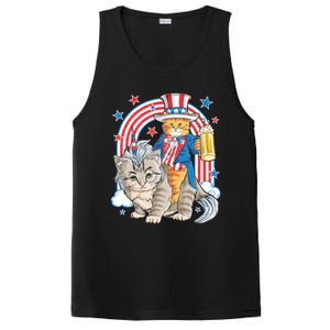 Cat 4th Of July Caticorn Unicorn Meowica PosiCharge Competitor Tank