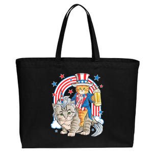 Cat 4th Of July Caticorn Unicorn Meowica Cotton Canvas Jumbo Tote