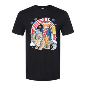 Cat 4th Of July Caticorn Unicorn Meowica Softstyle CVC T-Shirt