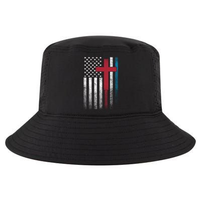 Cross 4th Of July American Flag Usa America Patriotic Funny Gift Cool Comfort Performance Bucket Hat