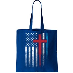 Cross 4th Of July American Flag Usa America Patriotic Funny Gift Tote Bag