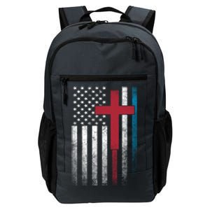 Cross 4th Of July American Flag Usa America Patriotic Funny Gift Daily Commute Backpack