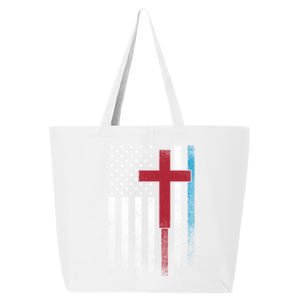 Cross 4th Of July American Flag Usa America Patriotic Funny Gift 25L Jumbo Tote