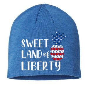 Cute 4th Of July Gift Sweet Land Of Liberty Gift Sustainable Beanie