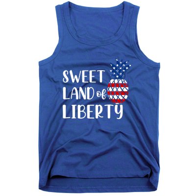 Cute 4th Of July Gift Sweet Land Of Liberty Gift Tank Top