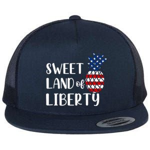 Cute 4th Of July Gift Sweet Land Of Liberty Gift Flat Bill Trucker Hat