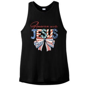 Coquette 4th Of July Christian Quotes Ladies PosiCharge Tri-Blend Wicking Tank