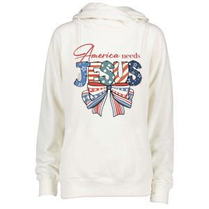 Coquette 4th Of July Christian Quotes Womens Funnel Neck Pullover Hood