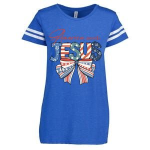 Coquette 4th Of July Christian Quotes Enza Ladies Jersey Football T-Shirt