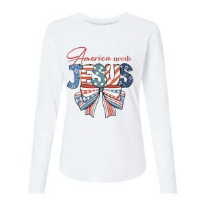 Coquette 4th Of July Christian Quotes Womens Cotton Relaxed Long Sleeve T-Shirt