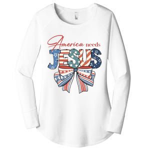 Coquette 4th Of July Christian Quotes Women's Perfect Tri Tunic Long Sleeve Shirt