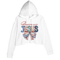 Coquette 4th Of July Christian Quotes Crop Fleece Hoodie