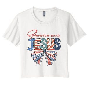 Coquette 4th Of July Christian Quotes Women's Crop Top Tee