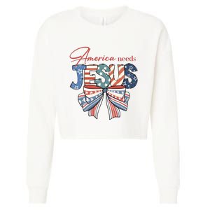 Coquette 4th Of July Christian Quotes Cropped Pullover Crew