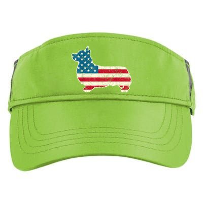 Corgi 4th Of July Dog Lover Gifts Men Women American Flag Adult Drive Performance Visor