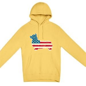 Corgi 4th Of July Dog Lover Gifts Men Women American Flag Premium Pullover Hoodie