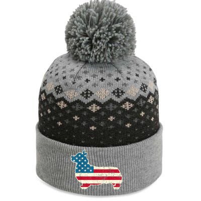 Corgi 4th Of July Dog Lover Gifts Men Women American Flag The Baniff Cuffed Pom Beanie