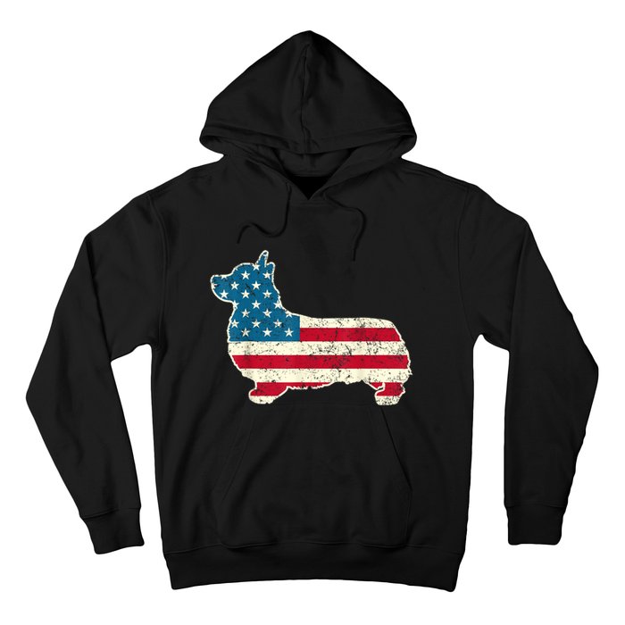 Corgi 4th Of July Dog Lover Gifts Men Women American Flag Hoodie