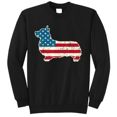 Corgi 4th Of July Dog Lover Gifts Men Women American Flag Sweatshirt