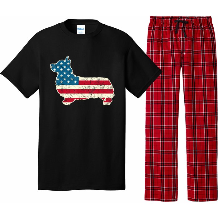 Corgi 4th Of July Dog Lover Gifts Men Women American Flag Pajama Set