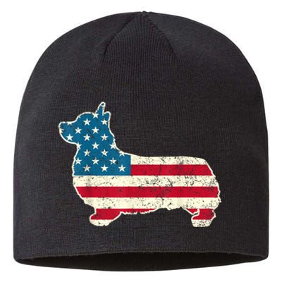 Corgi 4th Of July Dog Lover Gifts Men Women American Flag Sustainable Beanie