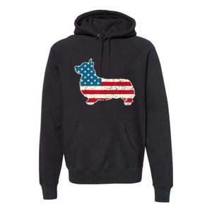 Corgi 4th Of July Dog Lover Gifts Men Women American Flag Premium Hoodie