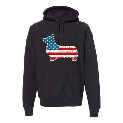 Corgi 4th Of July Dog Lover Gifts Men Women American Flag Premium Hoodie