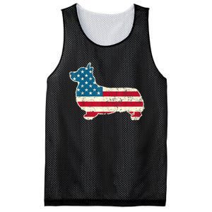 Corgi 4th Of July Dog Lover Gifts Men Women American Flag Mesh Reversible Basketball Jersey Tank