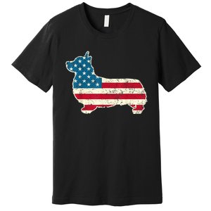 Corgi 4th Of July Dog Lover Gifts Men Women American Flag Premium T-Shirt