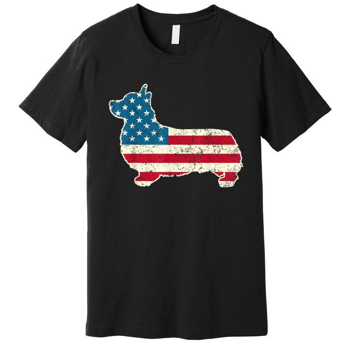 Corgi 4th Of July Dog Lover Gifts Men Women American Flag Premium T-Shirt