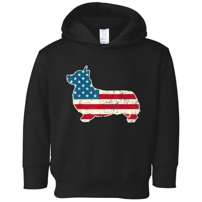 Corgi 4th Of July Dog Lover Gifts Men Women American Flag Toddler Hoodie