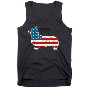 Corgi 4th Of July Dog Lover Gifts Men Women American Flag Tank Top