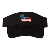 Corgi 4th Of July Dog Lover Gifts Men Women American Flag Valucap Bio-Washed Visor