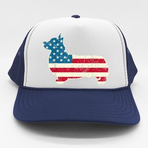 Corgi 4th Of July Dog Lover Gifts Men Women American Flag Trucker Hat