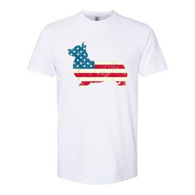 Corgi 4th Of July Dog Lover Gifts Men Women American Flag Softstyle CVC T-Shirt