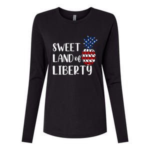 Cute 4th Of July Gift Sweet Land Of Liberty Gift Womens Cotton Relaxed Long Sleeve T-Shirt