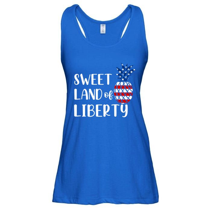 Cute 4th Of July Gift Sweet Land Of Liberty Gift Ladies Essential Flowy Tank