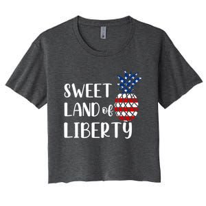 Cute 4th Of July Gift Sweet Land Of Liberty Gift Women's Crop Top Tee