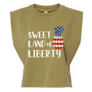 Cute 4th Of July Gift Sweet Land Of Liberty Gift Garment-Dyed Women's Muscle Tee