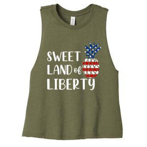 Cute 4th Of July Gift Sweet Land Of Liberty Gift Women's Racerback Cropped Tank