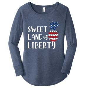 Cute 4th Of July Gift Sweet Land Of Liberty Gift Women's Perfect Tri Tunic Long Sleeve Shirt