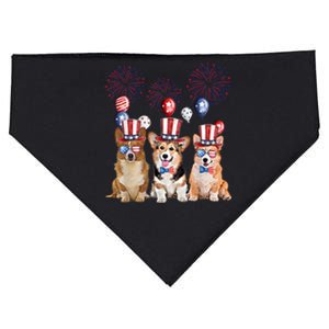 Corgi 4th Of July Dog Lover Men Women American Flag USA-Made Doggie Bandana